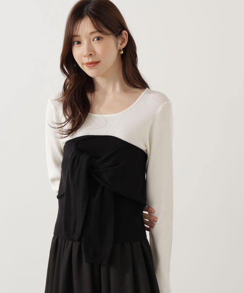 PROPORTION BODY DRESSING(プロポーションボディドレッシング)の「レイヤード風ニット / 1215270008(ニット/セーター・レディース・ダークグレー/ブラック/グレー系その他・FREE)」の20枚目の写真