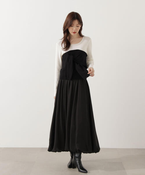 PROPORTION BODY DRESSING(プロポーションボディドレッシング)の「レイヤード風ニット / 1215270008(ニット/セーター・レディース・ダークグレー/ブラック/グレー系その他・FREE)」の22枚目の写真