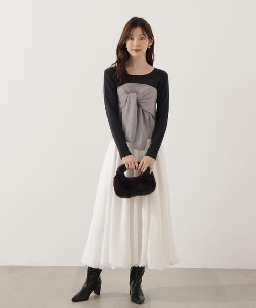 PROPORTION BODY DRESSING(プロポーションボディドレッシング)の「レイヤード風ニット / 1215270008(ニット/セーター・レディース・ダークグレー/ブラック/グレー系その他・FREE)」の5枚目の写真