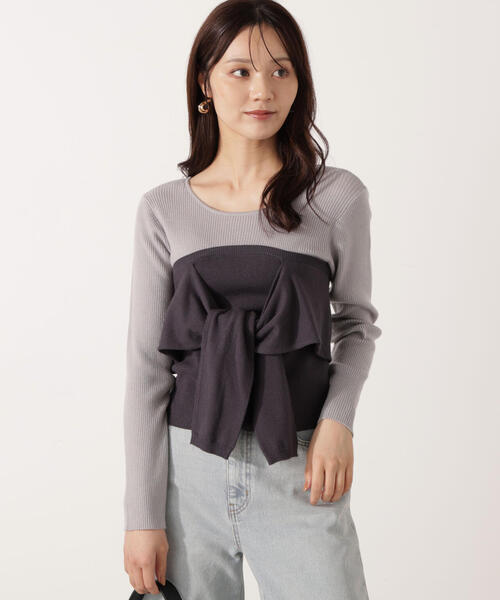 PROPORTION BODY DRESSING(プロポーションボディドレッシング)の「レイヤード風ニット / 1215270008(ニット/セーター・レディース・ダークグレー/ブラック/グレー系その他・FREE)」の12枚目の写真