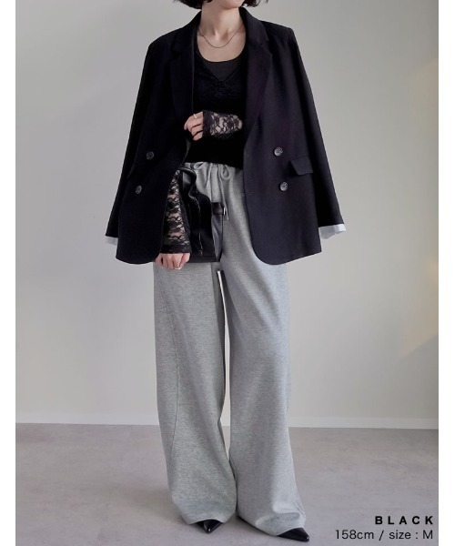 Re:EDIT（リエディ）の「[2025AW COLLECTION]カットレースカシュクールトップス（Tシャツ/カットソー・レディース・ブラック/アイボリー・MEDIUM/LARGE）」の6枚目の写真