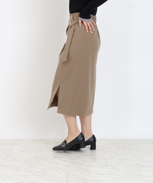 TRUDEA（トルディア）の「アシメドレープタイトスカート（スカート・レディース・ネイビー/モカ/ブラウン・SMALL/MEDIUM/LARGE）」の5枚目の写真