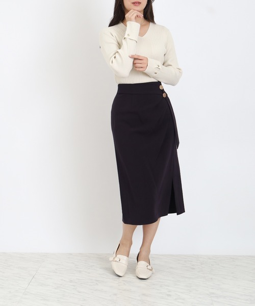 TRUDEA（トルディア）の「アシメドレープタイトスカート（スカート・レディース・ネイビー/モカ/ブラウン・SMALL/MEDIUM/LARGE）」の15枚目の写真