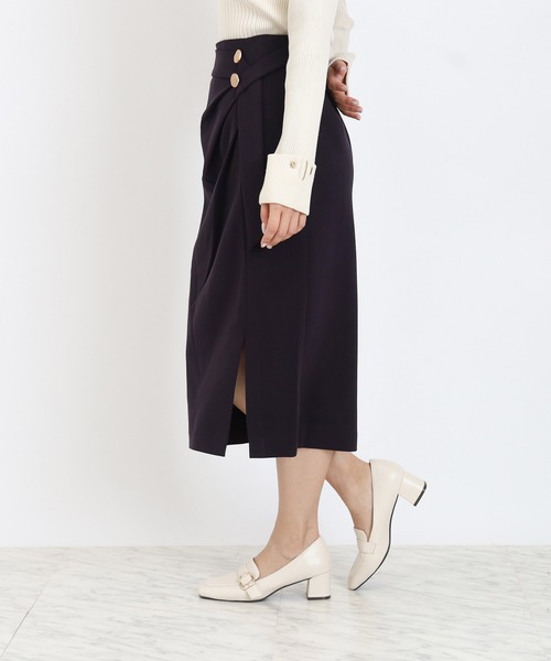 TRUDEA（トルディア）の「アシメドレープタイトスカート（スカート・レディース・ネイビー/モカ/ブラウン・SMALL/MEDIUM/LARGE）」の13枚目の写真