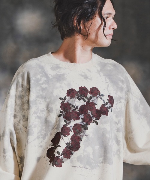 GLIMCLAP（グリムクラップ）の「msw1764-Relic Oversized Sweat shirt スウェットプルオーバー(192-048-gla-cf)（スウェット・メンズ・ブラック/ナチュラル・S/M/L）」の11枚目の写真
