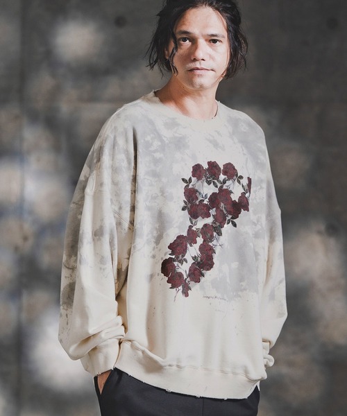 GLIMCLAP（グリムクラップ）の「msw1764-Relic Oversized Sweat shirt スウェットプルオーバー(192-048-gla-cf)（スウェット・メンズ・ブラック/ナチュラル・S/M/L）」の12枚目の写真