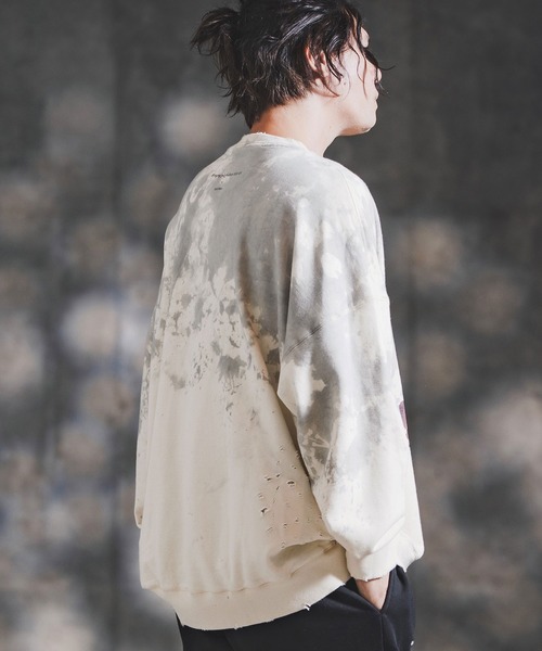 GLIMCLAP（グリムクラップ）の「msw1764-Relic Oversized Sweat shirt スウェットプルオーバー(192-048-gla-cf)（スウェット・メンズ・ブラック/ナチュラル・S/M/L）」の13枚目の写真