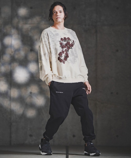GLIMCLAP（グリムクラップ）の「msw1764-Relic Oversized Sweat shirt スウェットプルオーバー(192-048-gla-cf)（スウェット・メンズ・ブラック/ナチュラル・S/M/L）」の14枚目の写真