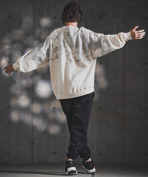 GLIMCLAP（グリムクラップ）の「msw1764-Relic Oversized Sweat shirt スウェットプルオーバー(192-048-gla-cf)（スウェット・メンズ・ブラック/ナチュラル・S/M/L）」の15枚目の写真
