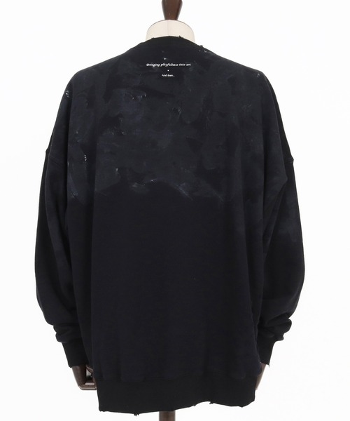 GLIMCLAP（グリムクラップ）の「msw1764-Relic Oversized Sweat shirt スウェットプルオーバー(192-048-gla-cf)（スウェット・メンズ・ブラック/ナチュラル・S/M/L）」の18枚目の写真
