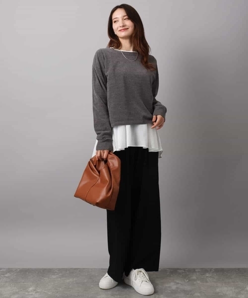 MK MICHEL KLEIN（エムケーミッシェルクラン）の「タックプリーツデザイン ペプラムインナーカットソー/洗える（Tシャツ/カットソー・レディース・アイボリー・38）」の14枚目の写真