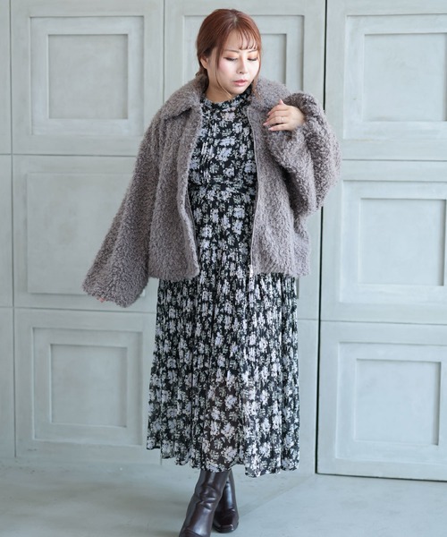 Ruwan yu(ルワンユー)の「花柄シフォンワンピース【大きいサイズ対応】(ワンピース・レディース・ブラック・L/LL/3L/4L)」の19枚目の写真