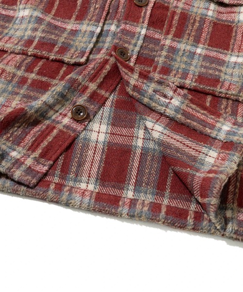 AOZORA（アオゾラ）の「AOZORA/アオゾラ 　ネルチェック起毛シャツ（シャツ/ブラウス・メンズ・レッド/サックスブルー/ブラック・MEDIUM/LARGE）」の13枚目の写真