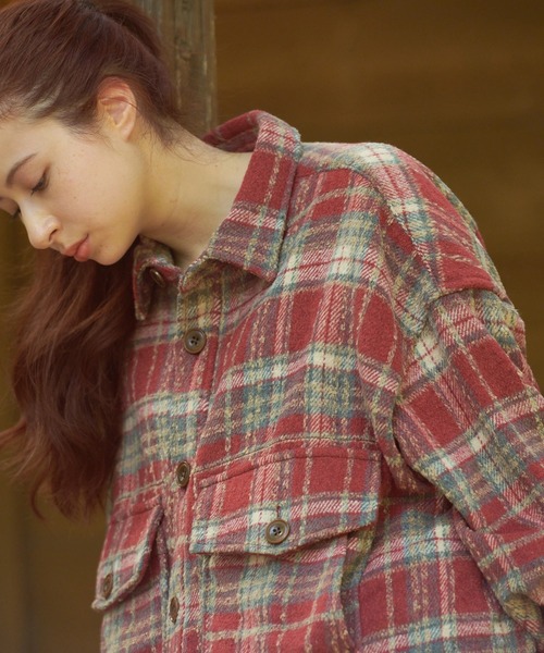 AOZORA（アオゾラ）の「AOZORA/アオゾラ 　ネルチェック起毛シャツ（シャツ/ブラウス・メンズ・レッド/サックスブルー/ブラック・MEDIUM/LARGE）」の20枚目の写真