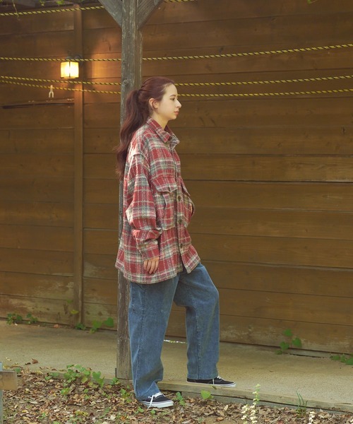 AOZORA（アオゾラ）の「AOZORA/アオゾラ 　ネルチェック起毛シャツ（シャツ/ブラウス・メンズ・レッド/サックスブルー/ブラック・MEDIUM/LARGE）」の17枚目の写真