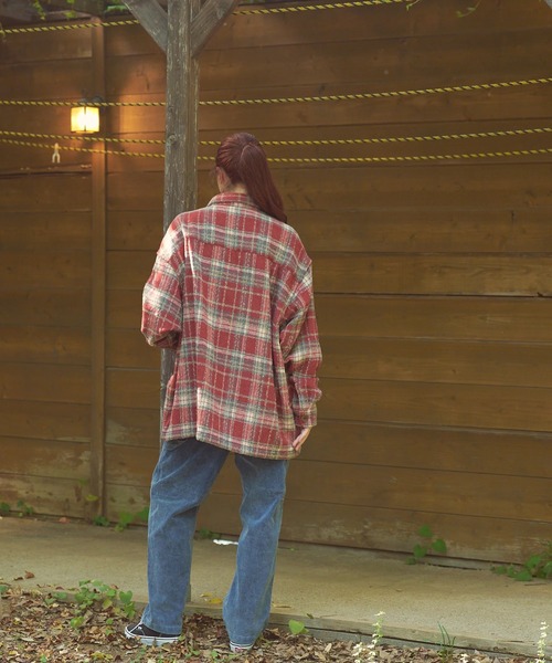 AOZORA（アオゾラ）の「AOZORA/アオゾラ 　ネルチェック起毛シャツ（シャツ/ブラウス・メンズ・レッド/サックスブルー/ブラック・MEDIUM/LARGE）」の21枚目の写真