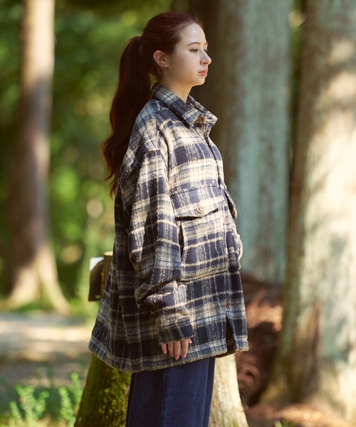 AOZORA（アオゾラ）の「AOZORA/アオゾラ 　ネルチェック起毛シャツ（シャツ/ブラウス・メンズ・レッド/サックスブルー/ブラック・MEDIUM/LARGE）」の7枚目の写真