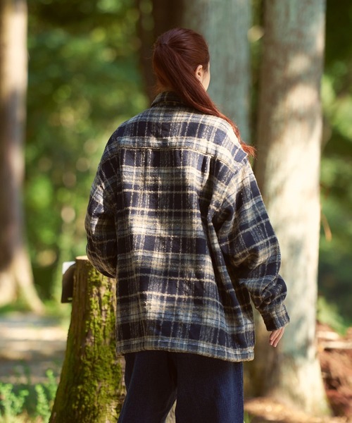 AOZORA（アオゾラ）の「AOZORA/アオゾラ 　ネルチェック起毛シャツ（シャツ/ブラウス・メンズ・レッド/サックスブルー/ブラック・MEDIUM/LARGE）」の6枚目の写真