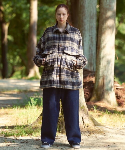 AOZORA（アオゾラ）の「AOZORA/アオゾラ 　ネルチェック起毛シャツ（シャツ/ブラウス・メンズ・レッド/サックスブルー/ブラック・MEDIUM/LARGE）」の9枚目の写真