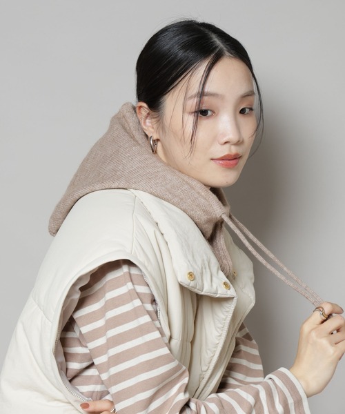 NANO universe（ナノユニバース）の「バラクラバ（マフラー・レディース・ベージュ/ライトグレー/ブラック・FREE）」の4枚目の写真