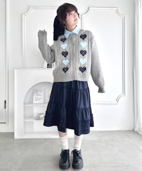 BTS ハートデザイン カーディガン グレー　Ｍ〜Ｌサイズ BTS ハートデザイン カーディガン M〜Lサイズ BTS ハートデザイン