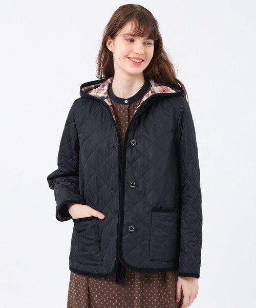 MACKINTOSH PHILOSOPHY（ﾏｯｷﾝﾄｯｼｭ ﾌｨﾛｿﾌｨｰ）の「【ROYTON MIDDLE HOOD（ロイトンミドルフード）】キルティング（ブルゾン・レディース・カーキ/ダークネイビー/ホワイト系その他・40/36/38）」の3枚目の写真