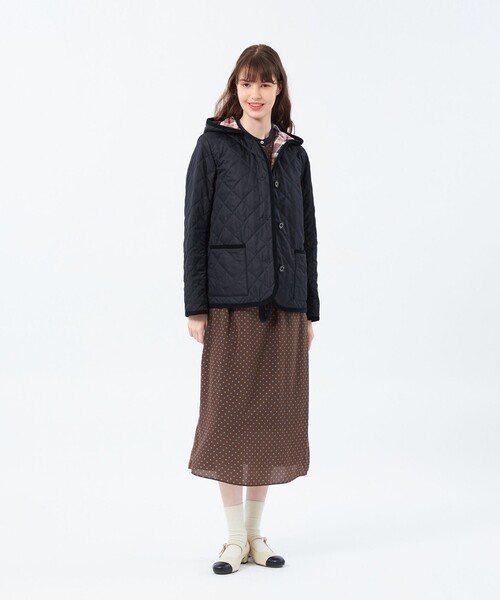 MACKINTOSH PHILOSOPHY（ﾏｯｷﾝﾄｯｼｭ ﾌｨﾛｿﾌｨｰ）の「【ROYTON MIDDLE HOOD（ロイトンミドルフード）】キルティング（ブルゾン・レディース・カーキ/ダークネイビー/ホワイト系その他・40/36/38）」の5枚目の写真