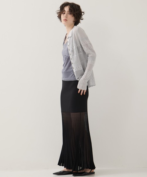 EMILY ODA(エミリーオダ)の「【EMILYODA/エミリーオダ】Flower Lace Knit Top/フラワーレースニットトップス(ニット/セーター・レディース・ブラック/ライトブルー・1)」の6枚目の写真