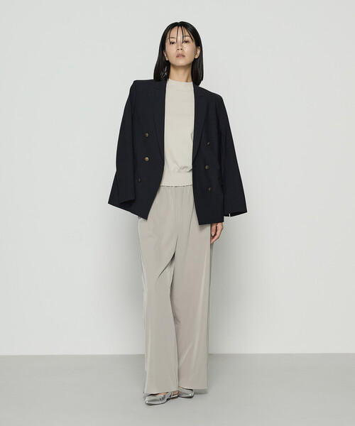 K.T KIYOKO TAKASE（キヨコタカセ）の「ツイルストレッチサイドライントラックパンツ（その他パンツ・レディース・ベージュ/ブラック・FREE）」の8枚目の写真