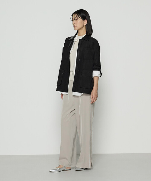 K.T KIYOKO TAKASE（キヨコタカセ）の「ツイルストレッチサイドライントラックパンツ（その他パンツ・レディース・ベージュ/ブラック・FREE）」の4枚目の写真