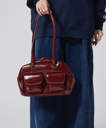 Faux Leather 2-Way Shoulder Bag / フェイクレザー 2WAY フラップポケット ショルダーバッグ