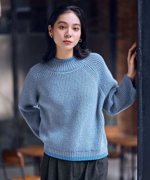 セール】【5色展開】バイカラーMIXニット（ニット/セーター）｜ANY