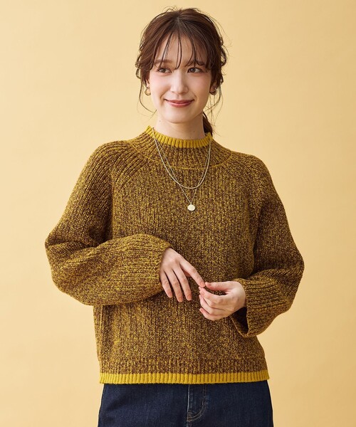 セール】【5色展開】バイカラーMIXニット（ニット/セーター）｜ANY