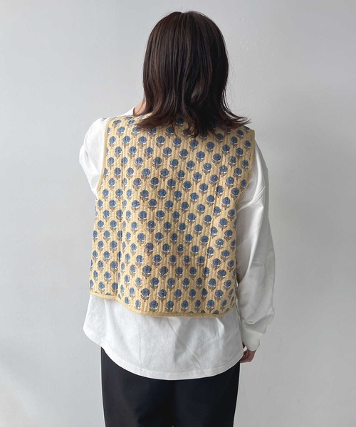 セール】ブロックプリント キルティングベスト（ベスト）｜AS KNOW AS