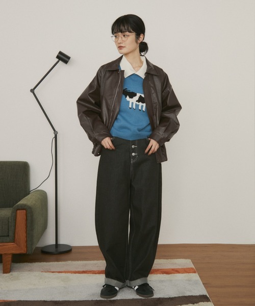 MERLOT（メルロー）の「ロールアップコクーンデニムパンツ（デニムパンツ・レディース・グレー/グリーン・マルチサイズ）」の13枚目の写真