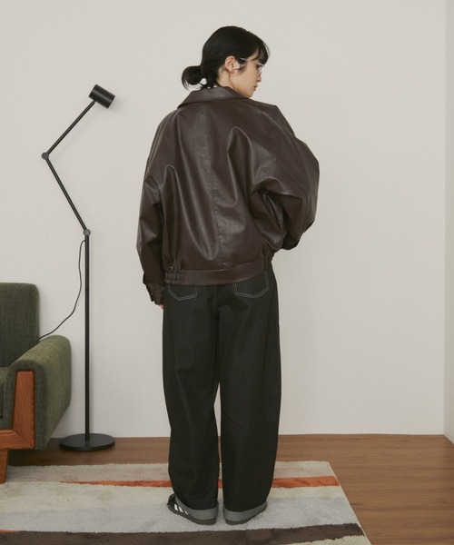 MERLOT（メルロー）の「ロールアップコクーンデニムパンツ（デニムパンツ・レディース・グレー/グリーン・マルチサイズ）」の5枚目の写真