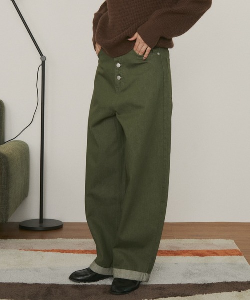 MERLOT（メルロー）の「ロールアップコクーンデニムパンツ（デニムパンツ・レディース・グレー/グリーン・マルチサイズ）」の6枚目の写真