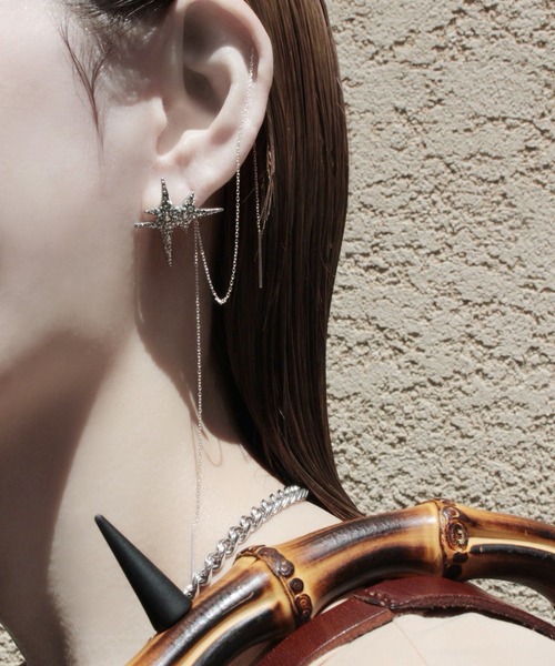 norme(ノーム)の「【SILVER925】ノーム プレイング チェーン ピアス (ショート/1P) / norme playing chain pierce (short/1P)(ピアス(片耳用)・レディース・シルバー・FREE)」の5枚目の写真