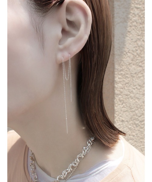 norme(ノーム)の「【SILVER925】ノーム プレイング チェーン ピアス (ショート/1P) / norme playing chain pierce (short/1P)(ピアス(片耳用)・レディース・シルバー・FREE)」の3枚目の写真