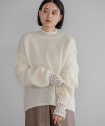 A part by | ハイネックレースカットプルオーバー_長袖(Tシャツ/カットソー)