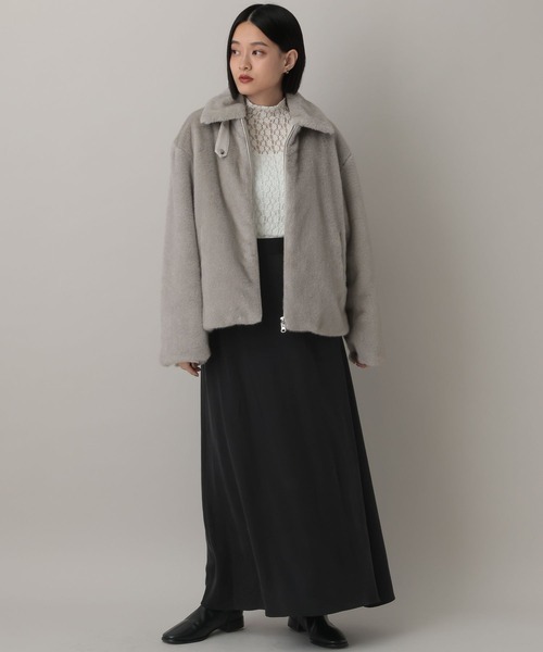 A part by（アパートバイ）の「ハイネックレースカットプルオーバー_長袖（Tシャツ/カットソー・レディース・ブラック/オフホワイト/グレー系その他2・FREE）」の6枚目の写真