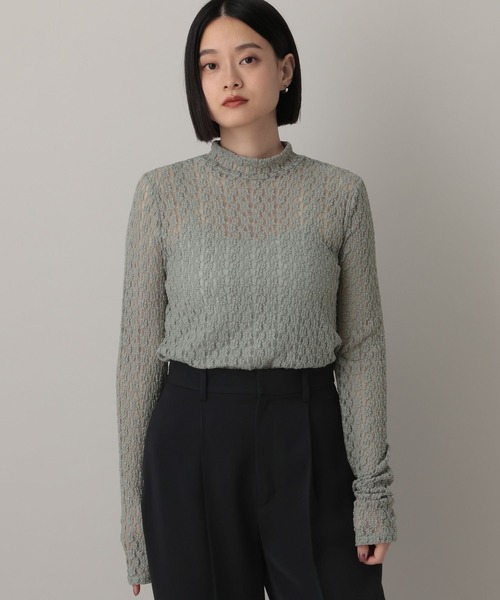 A part by（アパートバイ）の「ハイネックレースカットプルオーバー_長袖（Tシャツ/カットソー・レディース・ブラック/オフホワイト/グレー系その他2・FREE）」の15枚目の写真