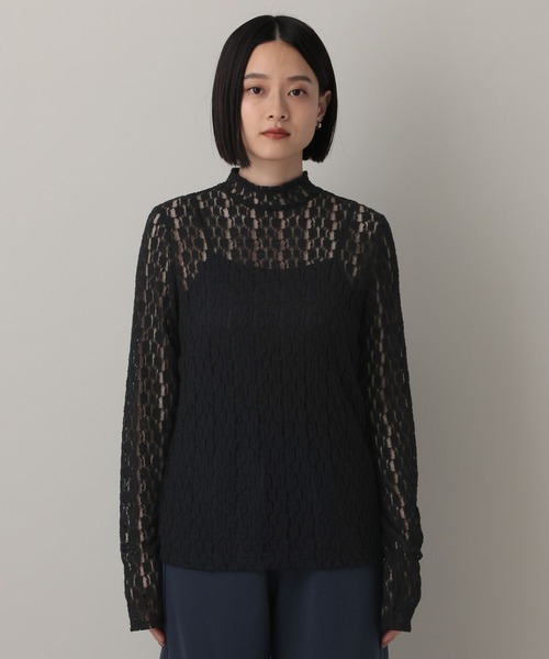 A part by（アパートバイ）の「ハイネックレースカットプルオーバー_長袖（Tシャツ/カットソー・レディース・ブラック/オフホワイト/グレー系その他2・FREE）」の19枚目の写真