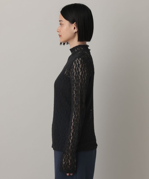 A part by（アパートバイ）の「ハイネックレースカットプルオーバー_長袖（Tシャツ/カットソー・レディース・ブラック/オフホワイト/グレー系その他2・FREE）」の20枚目の写真