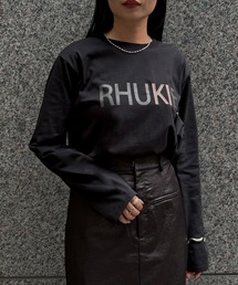 【&g'aime】ロゴレザーベルトロンT　Logo Leather-Belt Long Tee