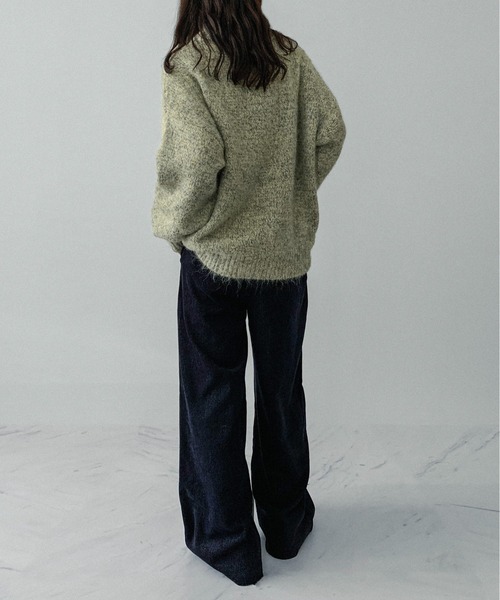 on:nue（オンニュ）の「【on:nue】[3色展開/3サイズ展開] デニムライク起毛タックパンツ（その他パンツ・レディース・ブラック/ブルー/ブラウン・SMALL/MEDIUM/LARGE）」の22枚目の写真