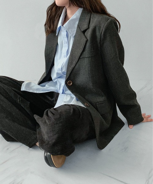 on:nue（オンニュ）の「【on:nue】[3色展開/3サイズ展開] デニムライク起毛タックパンツ（その他パンツ・レディース・ブラック/ブルー/ブラウン・SMALL/MEDIUM/LARGE）」の15枚目の写真