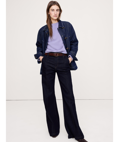 Banana Republic(バナナリパブリック)の「メリノ コットン クロップド セーター(ニット/セーター・レディース・アイボリー/ネイビー/イエロー/パープル・L/M/S/XS)」の8枚目の写真