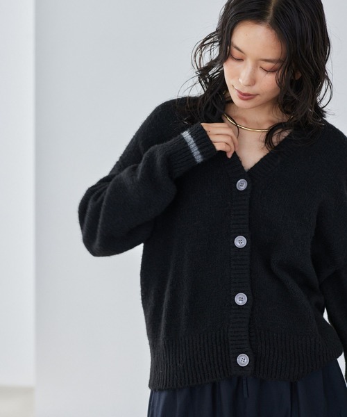 BARNYARDSTORM（バンヤードストーム）の「BARNYARDSTORM / シャギーニットカーディガン（カーディガン/ボレロ・レディース・チャコール/ブラック・FREE）」の2枚目の写真