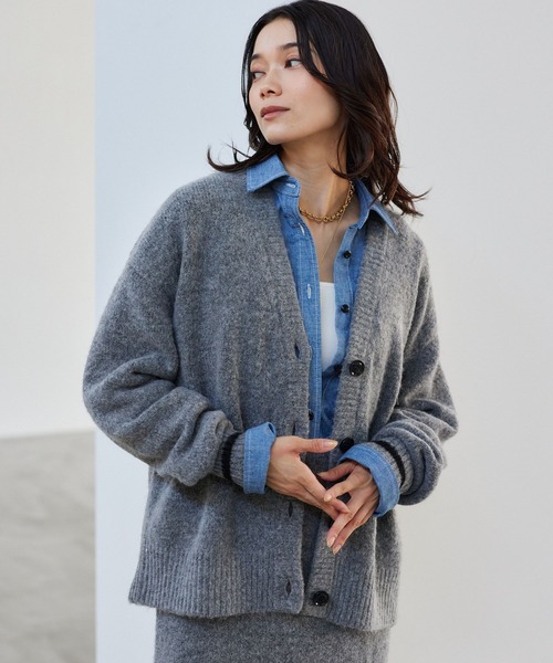 BARNYARDSTORM（バンヤードストーム）の「BARNYARDSTORM / シャギーニットカーディガン（カーディガン/ボレロ・レディース・チャコール/ブラック・FREE）」の18枚目の写真